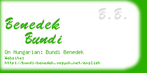 benedek bundi business card